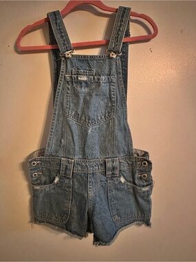 No Boundaries Blue Denim Short Overalls Romper